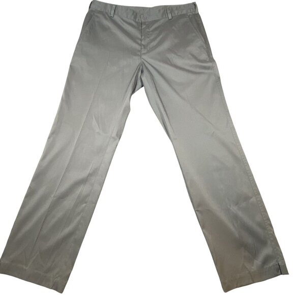 Nike Mens Gray Flat-Front Golf Pants Size 35x32 Polyester Comfortable & Stylish - Picture 1 of 9